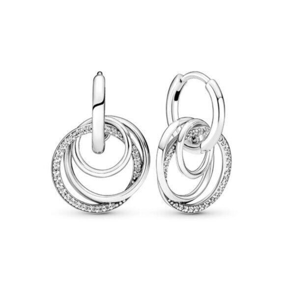 Pandora Family Always Encircled Hoop Earrings - Picture 1 of 3